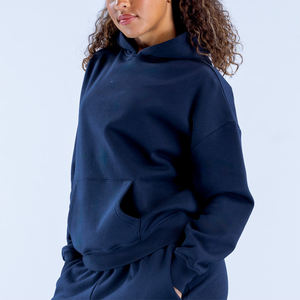 Sudaderas con capucha de gran tamaño para mujer de alta calidad, forro polar de algodón liso en blanco para gimnasio, deportes, estilo informal para Otoño e Invierno - Product Image 2