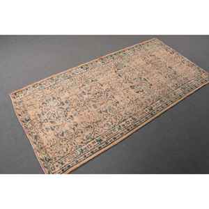 Alfombra de 3.4x6.7 pies, Alfombra Turca Vintage, Alfombra con Bordes Azules y Marrones - Product Image 3