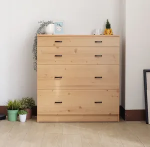 Sturdy Wooden Enlarged 4-Drawer Bedroom <b>Storage</b> <b>Chest</b> of Drawers - Product Image 3