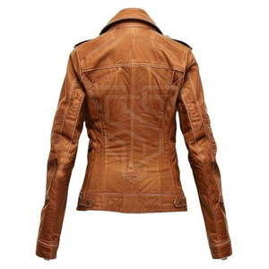 Veste en cuir de qualité supérieure pour femmes, couleurs personnalisées, col montant en tricot respirant pour l'hiver, teinture unie, prix de gros - Product Image 1