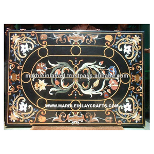 Mesa de comedor de mármol negro, Tops - Product Image 1