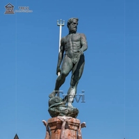 Sculpture de grande taille en bronze coulé pour l'extérieur, statue de Poséidon Néptune grecque au bord de la mer