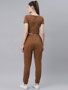 Chándal corto con estampado de logotipo personalizado para mujer, novedad, ropa informal de talla grande con impresión de logotipo personalizado - Product Image 2