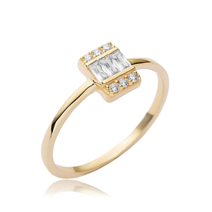 ต่างหูแบบคลัสเตอร์ทำมือสไตล์ตุรกี925หินก้อนสี่เหลี่ยมลายบาแกตต์ CZ ขายส่ง - Product Image 3