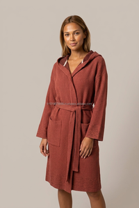 Peignoir d'été Stonewash unisexe 100% coton, col en V, fermeture à cordon, respirant, séchage rapide, léger, fabriqué en Turquie, le meilleur - Product Image 2