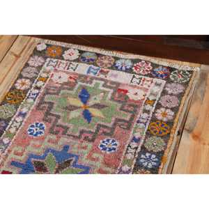 2.4x9.8 ft Turkish Rug, Vintage <b>Runner</b> Rug, <b>Red</b> Paisley Wool Rug - Product Image 5