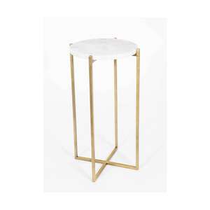 Mesa de centro de Metal de forma lujosa de nuevo diseño con tapa de mármol y Base de hierro mesa de centro hecha a mano para decoración del hogar - Product Image 1