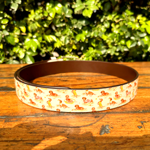 เข็มขัดหนังแท้สำหรับผู้ชายผู้หญิงพิมพ์ลายสัตว์เลี้ยงหัวเข็มขัดเคลือบเงาทองเหลืองแท้ความยาวออกแบบได้ตามต้องการ - Product Image 3