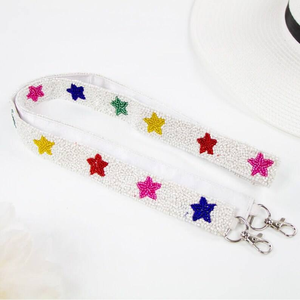 Custom Seed Bead Heart Strap Cinturón de metal con cuentas para bolsos Monederos Cámaras Personalizado y elegante - Product Image 1