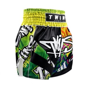 Shorts de combat MMA respirants de qualité supérieure, sur mesure, pour l'entraînement au kickboxing, avec logo brodé sur le devant, shorts de Muay Thai Twins - Product Image 2