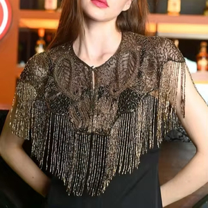 ชุดคลุมทรงโค้งที่สวยงามสง่างามประดับด้วยลูกปัดเลื่อมทรงตรงคอสำหรับงานเทศกาลคลับเสื้อผ้าในโอกาสต่างๆ - Product Image 1