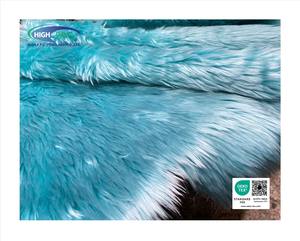 Fourrure synthétique en polyester/acrylique à poils longs, tricotée, de haute qualité, couleur turquoise, pour tapis, jouets, vêtements, tissus d'ameublement et textiles de maison - Product Image 2