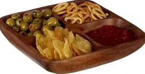 Plateau de service de fruits secs décoratif de Noël au design moderne unique pour table en bois de manguier Plateau de service décoratif - Product Image 3