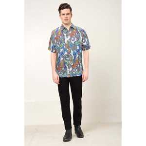 YASH GALLERY Camisa de poliéster regular con estampado abstracto para hombre Tallas de 30 pulgadas de longitud Opciones multicolores disponibles - Product Image 6