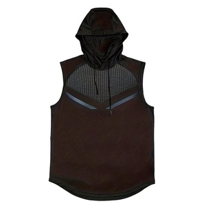 เสื้อกล้ามผู้ชายแขนกุดลายไม้ไผ่ปรับแต่งได้ชุดเล่นกีฬาเพาะกายมีฮู้ดสำหรับออกกำลังกายในฤดูร้อน - Product Image 1