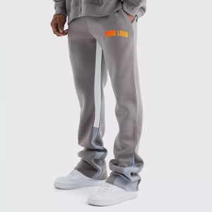 2025 top selling article washed men's pants Custom screen printed Logo <b>Baggy</b> Sweatpants 100% Cotton heavyweight flared trouser - Product Image 4