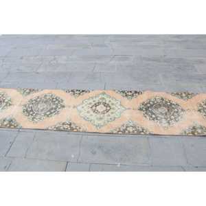 1.7x12.9 ft Vintage Turkish <b>Rug</b>, <b>Runner</b> <b>Rug</b>, Brown Ikat <b>Rug</b> - Product Image 4