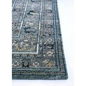 Alfombras de Lana Afgana Anudadas a Mano en Azul Viscaya, 10 mm, con Medallón Abstracto Rectangular, para Pasillo, Hogar, Sala de Estar -ENM-8008 (Cs-02) - Product Image 4