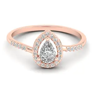 Fornitore di gioielli Design 18K oro Moissanite anelli aureola personalizzati fidanzamento matrimonio 14k gioielli in oro fatti a mano anelli da sposa