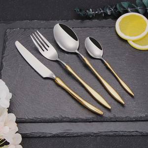 Juego de cubiertos de acero inoxidable con mango de diseño completamente martillado pulido mate plateado para boda para restaurante - Product Image 2