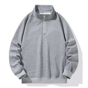 Grande taille sweat hommes demi col roulé fermeture éclair à manches longues pull mâle coupe ample printemps automne grand Plus - Product Image 6