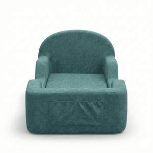 Modern Montessori <b>Kids</b> Floor Bed & Folding Foam Couch with Eco-friendly Mattress Toddler Bedroom Furniture Set for 1-6 Years - Product Image 4