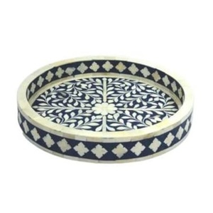 Bandeja de Servicio de Madera de Alta Calidad con Diseño Único de Incrustaciones de Hueso para Servir Alimentos, Café y Té - Product Image 4