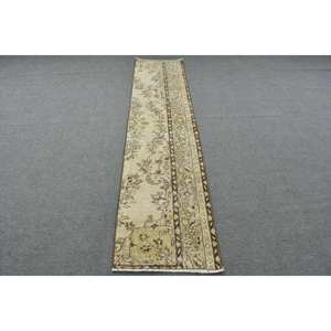 Alfombra turca marrón beige vintage área grande 19x85 pies patrón de retazos de estilo clásico algas marinas para adolescentes para pasillo rectangular - Product Image 1