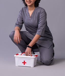 Tenues d'infirmière et de médecin d'été en tissu extensible en spandex, style tendance, ensembles d'uniformes d'hôpital, combinaisons, ensembles avec logo personnalisé - Product Image 4