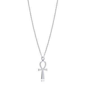 Ankh diseño liso colgante encanto collar 925 plata esterlina chapado en oro hecho a mano joyería al por mayor de Turquía - Product Image 5