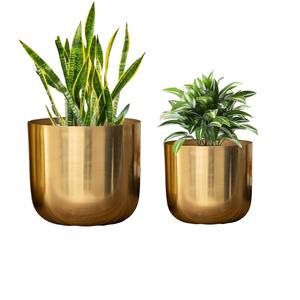 Jardinière à fleurs de grande taille de style nouveau, finition dorée, jardinière à fleurs en métal, style unique, décoration de pépinière, jardinière à fleurs en métal - Product Image 3