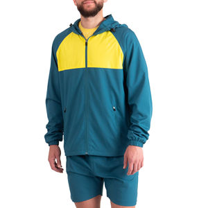 Conjunto de 2 piezas personalizado para hombre, ropa de calle cortavientos, chándal de verano, conjunto de pantalones cortos cortavientos de nailon y poliéster para hombre - Product Image 1