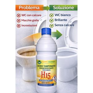 HM H15 Détartrant WC liquide acide parfumé 2 x 1L (2L) – Puissant décapant de calcaire pour sanitaires et céramiques - Product Image 3