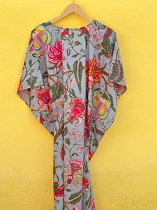 Caftán de Algodón con Estampado Floral, Elegante, hasta la Rodilla, para Verano, para Cubrir el Bikini, para Damas de Honor, Suave, Cómodo, Ropa de Maternidad, Holgado, Talla Grande - Product Image 3