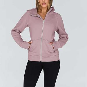 Sudadera con capucha de lana de algodón sólido de Invierno para mujer con parches de cremallera de diamantes de imitación-Diseño personalizado 2025 Nuevo - Product Image 4