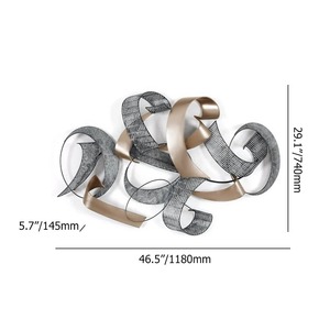 Décoration murale moderne en métal fabriquée à la main pour la maison, le salon et la chambre à coucher. - Product Image 3