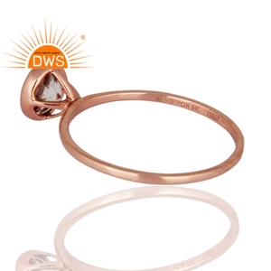 Anillo apilable de piedras preciosas de cuarzo de cristal Natural chapado en oro rosa de plata esterlina de Venta caliente Fabricante de joyería personalizada - Product Image 3