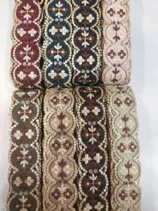 Wholesale Floral Embroidered Vintage Ethnic Style Tulle Lace Trimming Border Colorful Mesh Embroidery Lace Trim - Product Image 2