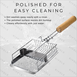 Cuchara de arena para gatos de doble orificio de acero inoxidable para arena de tofu y bentonita-Herramienta de limpieza para mascotas - Product Image 2