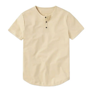 Camisetas de manga corta Henley personalizadas, camiseta completa formal informal, camiseta de alta calidad, camisetas de manga corta para hombre - Product Image 1