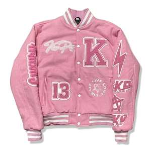 Veste universitaire pour homme sur mesure OEM, respirante, veste de baseball universitaire, col montant, logos brodés, logo d'école pour homme - Product Image 4