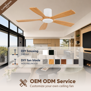 60 Inch Solid Wood Ceiling Fan No <b>Light</b> with <b>Remote</b> <b>Control</b>, 5 Blade Modern Ceiling Fan for Living Room Bedroom - Product Image 4