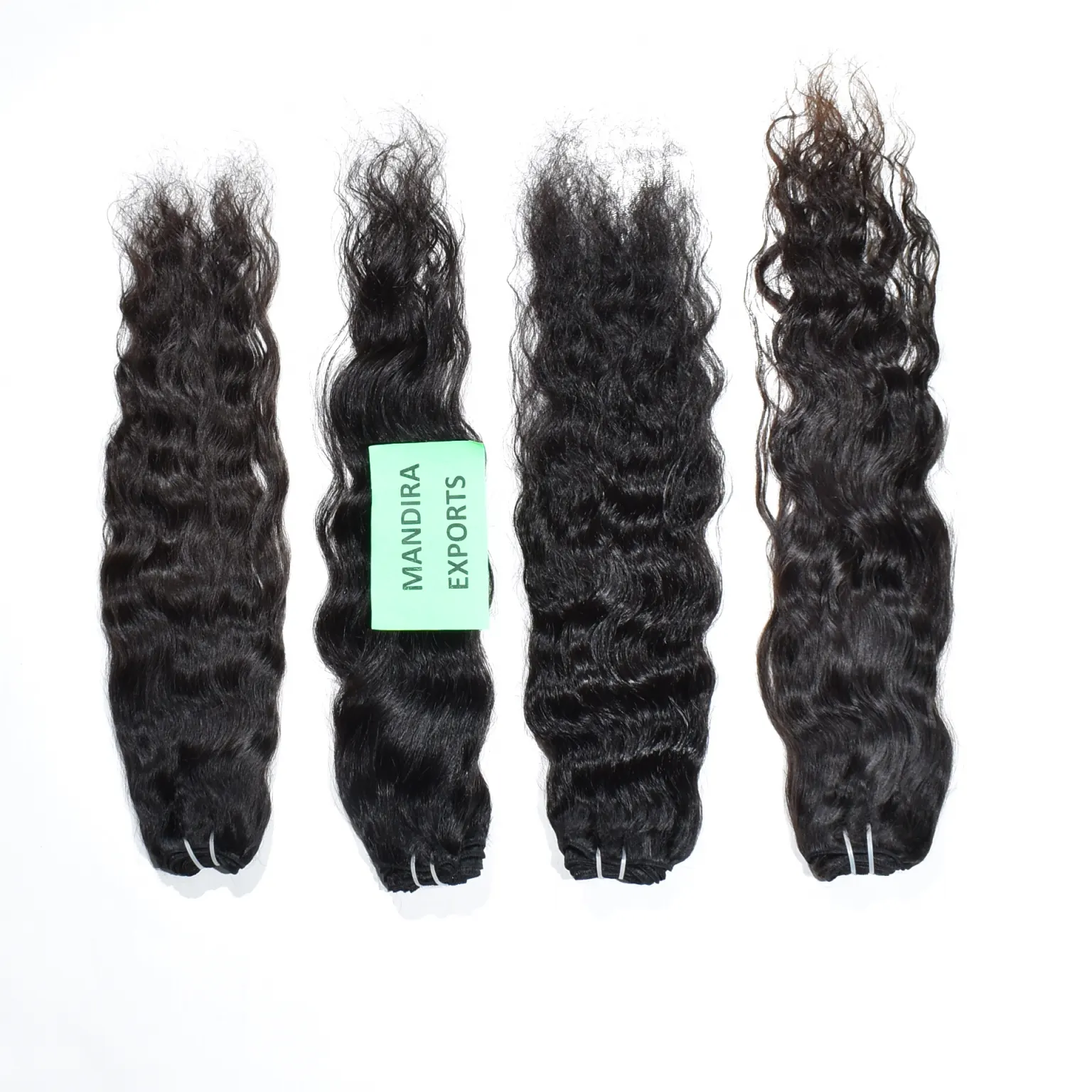 South Indian Wholesale price non processed raw virgin cuticle aligned double weft black color wavy human hair extensions