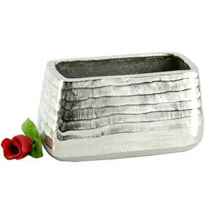 Vase à fleurs en métal plaqué argent au design moderne Table à manger élégante Centre de table économique Cadeau de Noël le plus précieux - Product Image 4