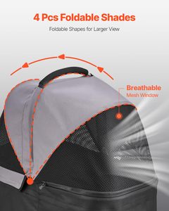 Cochecito para mascotas con logotipo personalizado, marco ligero plegable e Interior ventilado, de la marca, de la marca - Product Image 3