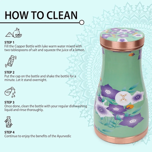 New Arrival Eco-Friendly Copper Water Bottle with Printed Design Leak Proof Durable Customizable Color & <b>Large</b> Capacity - Product Image 2