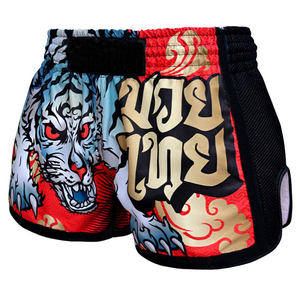Pantalones cortos MMA tailandeses de verano para hombre con logotipo personalizado de alta calidad, ropa deportiva informal de malla transpirable para entrenamientos de gimnasio y artes marciales - Product Image 5