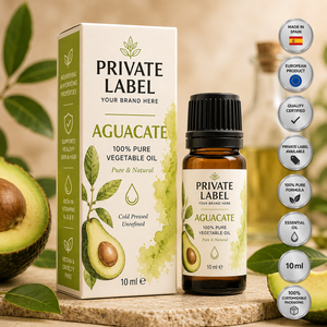 Olio di Avocado Puro al 100% 10ml OEM con Etichetta Privata |   Olio Vegetale Naturale per la Cura della Pelle e dei Capelli |   Spagna UE - Product Image 1