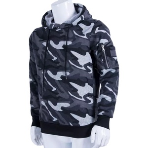 Vente en gros de sweatshirts camouflage oversize logo personnalisé 100% coton français éponge uni blanc unisexe hommes camouflage hoodie - Product Image 2