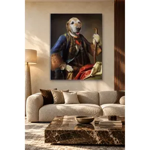 Fida Golden Retriever en costume baroque avec canne, impression sur toile - Product Image 5